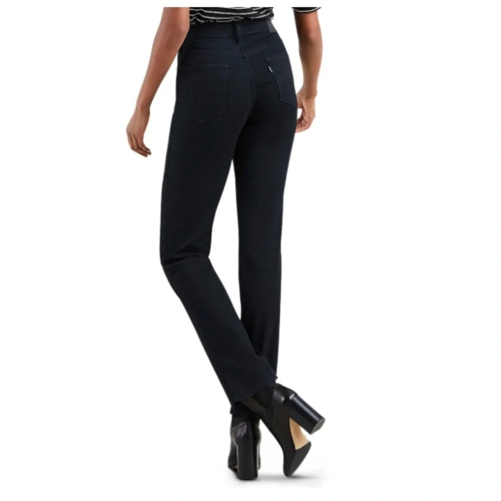 Levi's Women's Straight Leg Jeans - Black - Picture 2 of 16